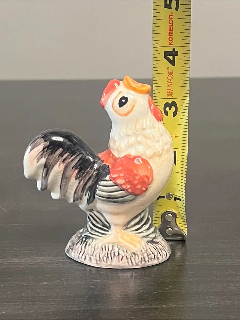VTG Ceramic Rooster Pie Bird Vent Funnel Hand Painted Folk Art 4.25” Farmhouse